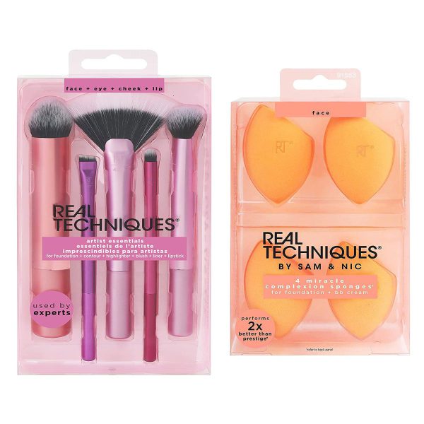 Real Techniques Artist Essentials and 4 Miracles Sponges Set 9 Pcs