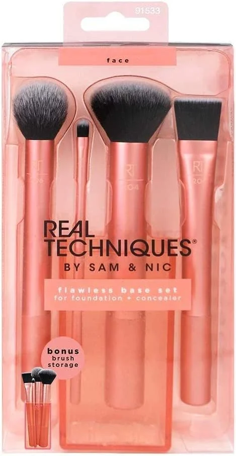 Real Techniques Brush Set (Everyday Essentials, Flawless Base, Enhanced Eye Essentials) 18 Pcs - Image 3