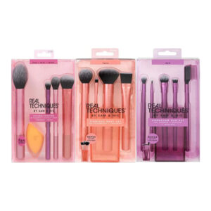 Real Techniques Brush Set (Everyday Essentials, Flawless Base, Enhanced Eye Essentials) 18 Pcs