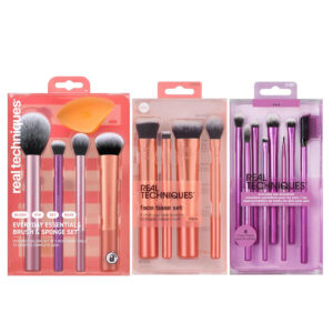 Real Techniques Brush Set Everyday Essentials, Flawless Base, Enhanced Eye Essentials 18 Pcs