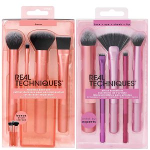 Real Techniques Everyday Eye Essential and Flawless Base Makeup Brush Set 10 Pcs