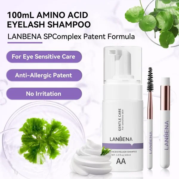 Lanbena Amino Acid Eyelash Shampoo 100ML 2