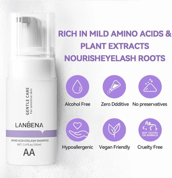Lanbena Amino Acid Eyelash Shampoo 100ML 6