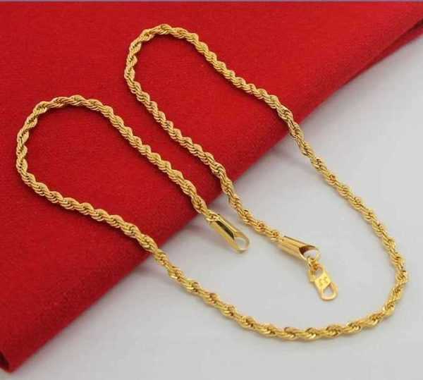 24K High Quality Gold Plated Chain Necklace for Women 45CM
