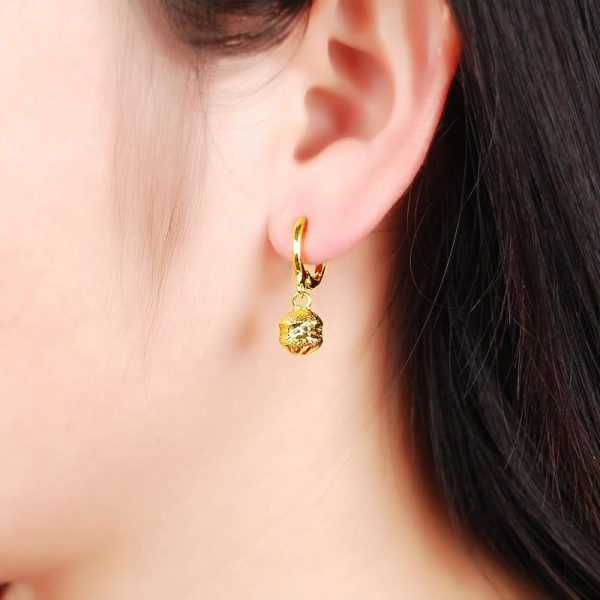 24K Yellow Gold Plated Drop Earrings For Women 2