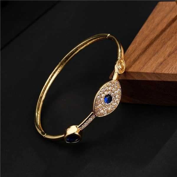 Gold Plated Lucky Eye Luxury Bangles For Women 7