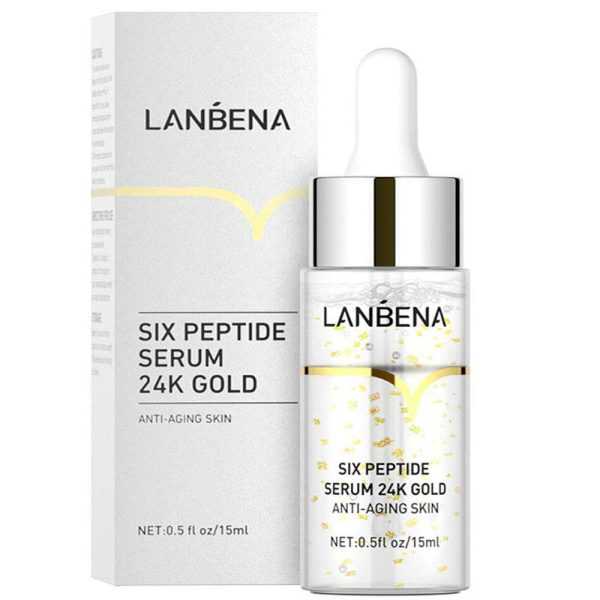 Lanbena Six Peptide Serum 24K Gold Anti Aging Skin 15ML