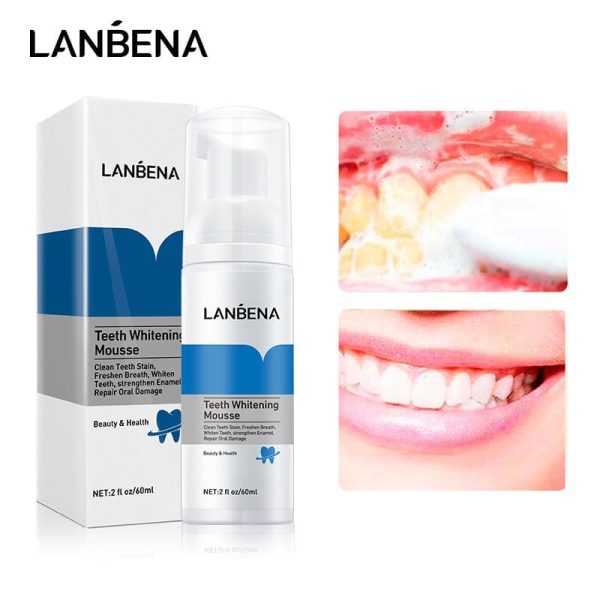 Lanbena Teeth Whitening Essence Stain Remover Plaque Tooth Cleanser Foam Oral Hygiene Cleaning Mousse