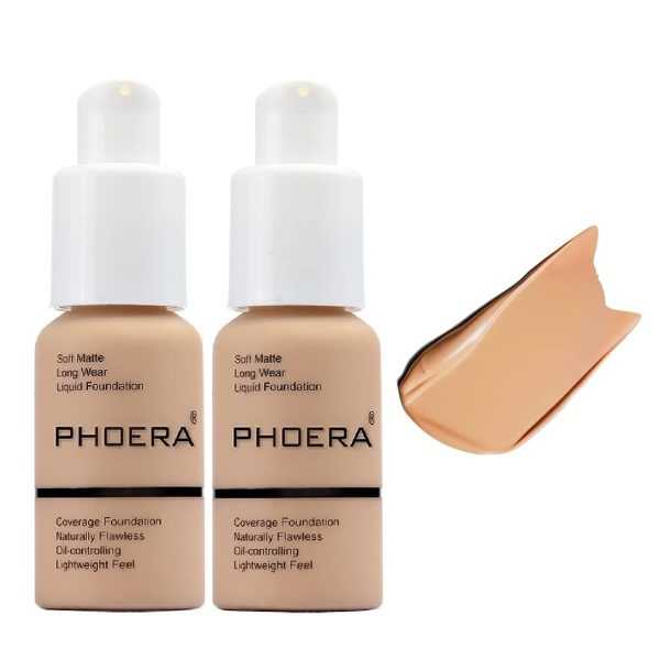 PHOERA Flawless Soft Liquid Matte Foundation Durable Waterproof Oil Control Concealer Foundation Makeup
