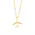 18K Gold Plated Airplane Pendant with Clavicle Chain Necklaces For Women