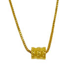 18K Gold Plated Bead Pendant Box Chain Charm Necklaces for Women