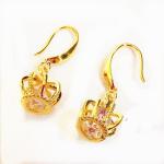 24K Gold Filled Crown Drop Earrings For Women