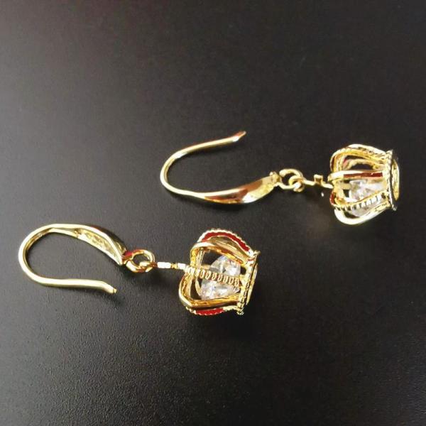 24K Gold Filled Crown Drop Earrings For Women 2