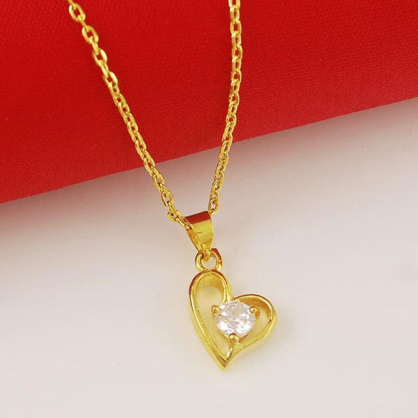 24K Gold Plated Heart Shape Pendant with Chain Necklaces For Women 6