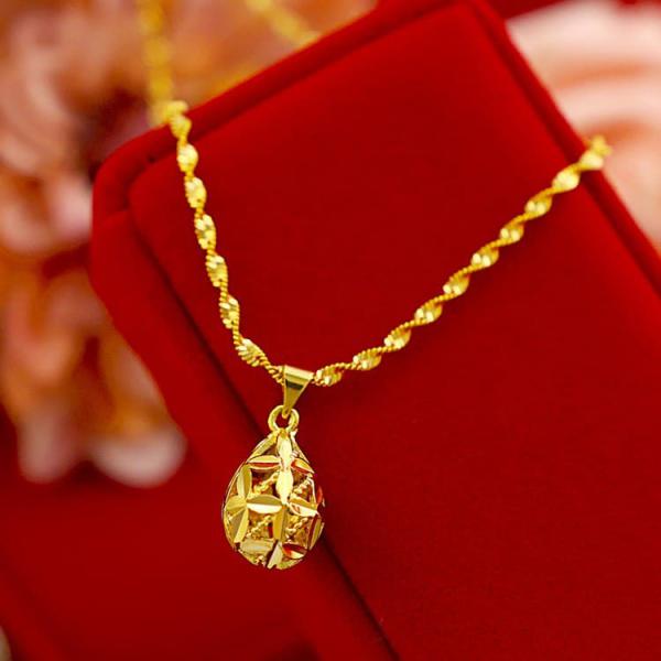 24K Gold Plated Hollow Ball Collier Femme Pendant Necklaces for Women 7