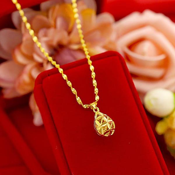 24K Gold Plated Hollow Ball Collier Femme Pendant Necklaces for Women 8