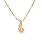 24K Gold Plated Olive Branch Statement Pendant with Chokers Collar WaterWave Chain Necklaces for Women