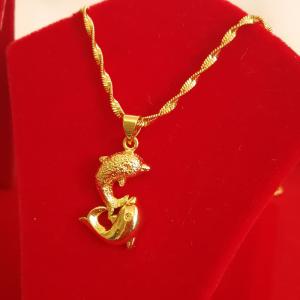 24K Gold Plated Rhodium Pendants & Collier Femme Chain Necklace For Women