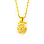 24K Plated Gold Apple Pendant with Chains Collier Choker Necklace For Women