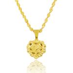 24k Gold Plated Small Heart Snake Chain Necklace