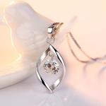 925 Sterling Silver Crystal Zircon Retro Fine Necklace 45CM For Women