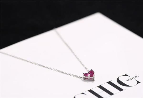 925 Sterling Silver Cute Mini Heart Short Clavicle Necklace Bracelet For Women 6