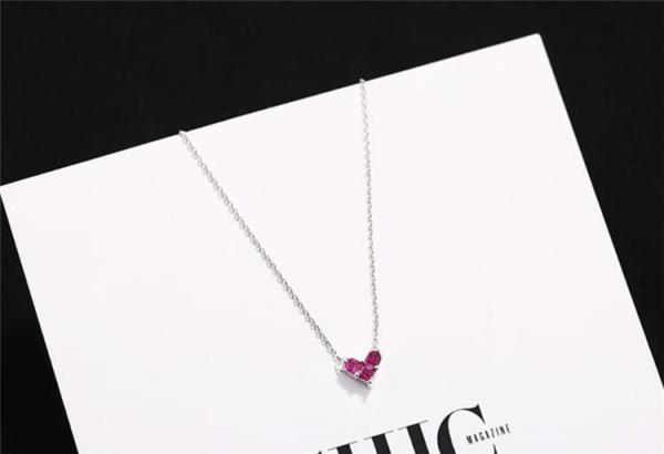 925 Sterling Silver Cute Mini Heart Short Clavicle Necklace + Bracelet For Women