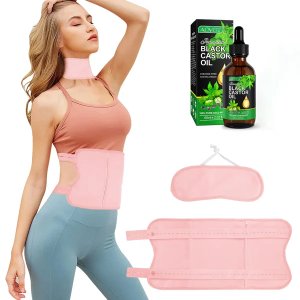 Aliver Castor Oil Pack Wrap Pink