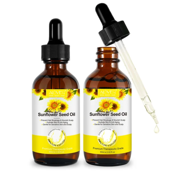 Aliver Organic Sunflower Seed Oil For Skin Face Hair 2 pack