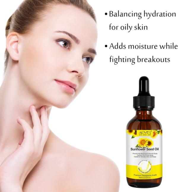 Aliver Organic Sunflower Seed Oil For Skin Face Hair 3