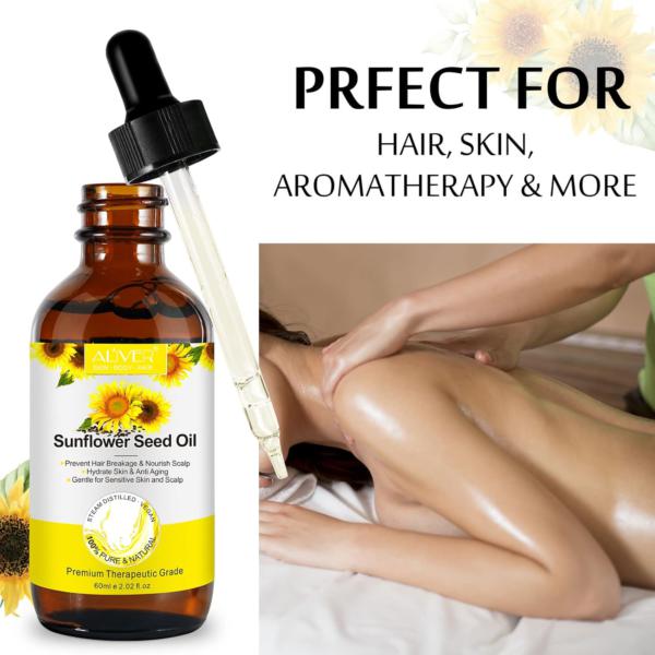 Aliver Organic Sunflower Seed Oil For Skin Face Hair 5