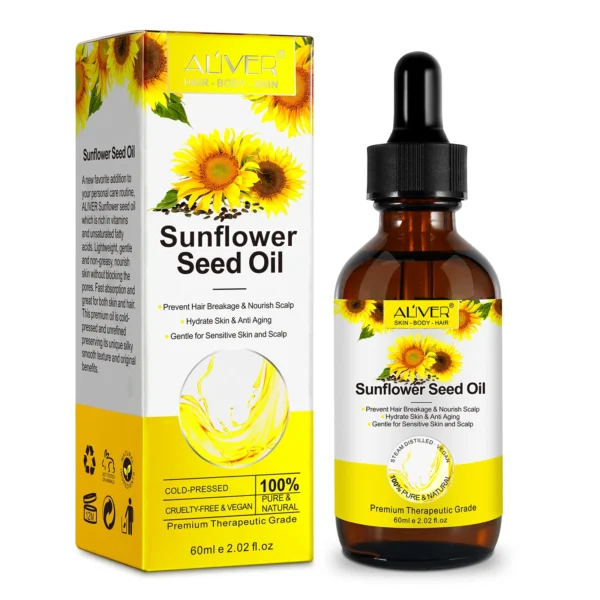 Aliver Organic Sunflower Seed Oil For Skin, Face, & Hair