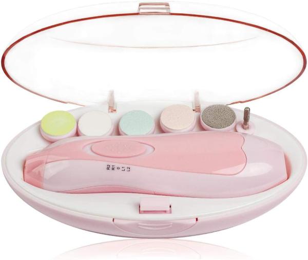 Baby Nail Trimmer Electric 6 In 1 Baby Safe Electric Nail pink Baby Nail Trimmer Electric 6 In 1 Baby Safe Electric Nail with Led Light - Battery Operated