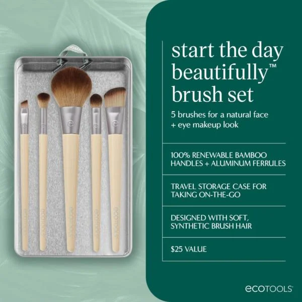 EcoTools Start The Day Beautiful Makeup Brush Kit (Limited Edition) - Image 2