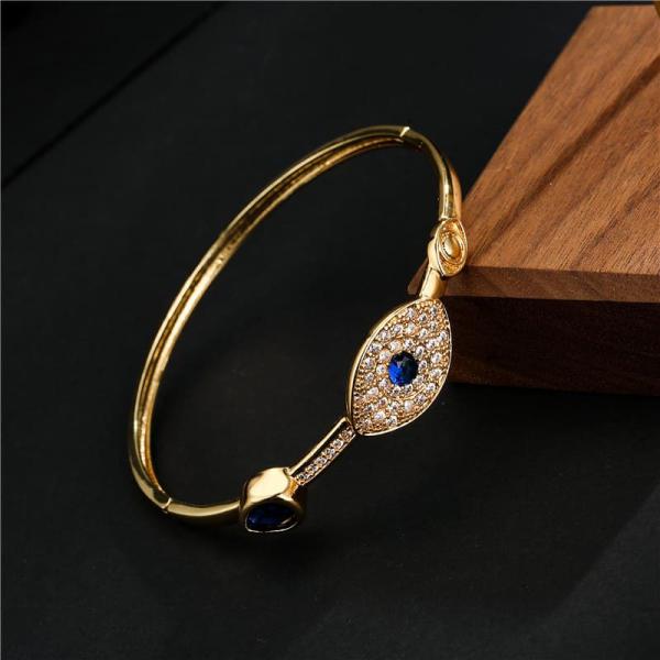 Gold Plated Lucky Eye Luxury Bangles For Women 3