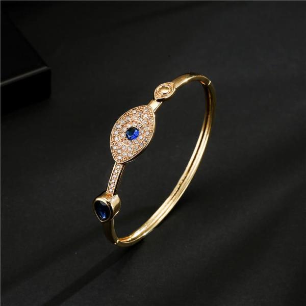 Gold Plated Lucky Eye Luxury Bangles For Women 6