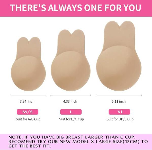 Non Slip Rabbit Ear Silicone Easy Adhesive Bra For Women 5