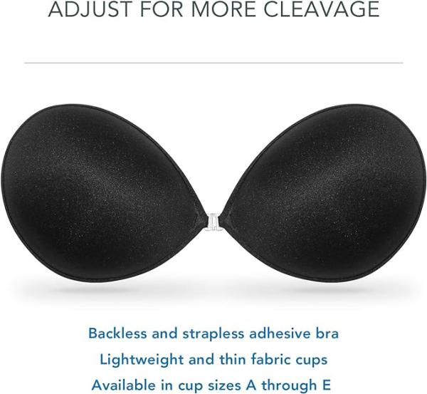 Self Adhesive Strapless Invisible Push up Bra For Women black 4