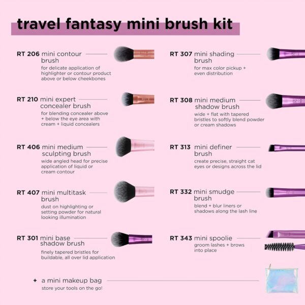 Real Techniques Travel Fantasy Mini Brush Set 4