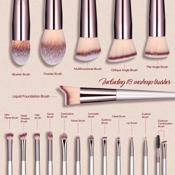 BS MALL Makeup Brush Set 18 Pcs 2