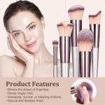 BS-MALL Makeup Brush Set 18 Pcs 3 BS-MALL Makeup Brush Set 18 Pcs Premium Synthetic Foundation Powder Concealers Eye shadows Blush Makeup Brushes Champagne Gold Cosmetic Brushes