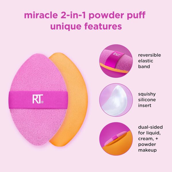 Real Techniques Miracle 2 In 1 Powder Puff with Travel Case 6 1