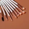 Young Glam Daily Essential Makeup Brushes 14 Pcs Brush Set, Premium Synthetic Foundation Powder Concealers Eye Shadows Makeup Brushes White Golden with Black Travel Case