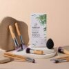 Young Glam Makeup Brush Set 11Pcs Bamboo Synthetic Kabuki Brush Set 4 Young Glam Makeup Brush Set 11Pcs Bamboo Synthetic Kabuki Brush Set Foundation Powder Blending Concealer Eye shadows Blush Cosmetics Brushes with Organizer Bag & Makeup Sponge