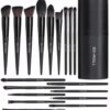 BS-MALL Makeup Brush Set 18 Pcs Premium Synthetic Foundation Powder Concealers Eye shadows Blush Makeup Brushes with black case (C-Black) 2 BS-MALL Makeup Brush Set 18 Pcs Premium Synthetic Foundation Powder Concealers Eye shadows Blush Makeup Brushes Champagne Gold Cosmetic Brushes