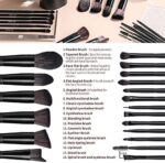BS-MALL Makeup Brush Set 18 Pcs Premium Synthetic Foundation Powder Concealers Eye shadows Blush Makeup Brushes with black case (C-Black) 3 BS-MALL Makeup Brush Set 18 Pcs Premium Synthetic Foundation Powder Concealers Eye shadows Blush Makeup Brushes Champagne Gold Cosmetic Brushes