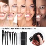 BS-MALL Makeup Brush Set 18 Pcs Premium Synthetic Foundation Powder Concealers Eye shadows Blush Makeup Brushes with black case (C-Black) 5 BS-MALL Makeup Brush Set 18 Pcs Premium Synthetic Foundation Powder Concealers Eye shadows Blush Makeup Brushes Champagne Gold Cosmetic Brushes
