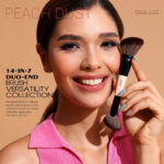 Jessup 14-in-7 Duo-End Brush Versatility Collection Bright Cyan T600 3 Jessup Makeup Brushes Set 14-in-7 Double Sided Makeup Brushes for Foundation Concealer Blush Eyeshadow Contour Bronzer Powder Blending Eyebrow Eyeliner, Cruelty-Free Make up Brushes Peach Dust T600