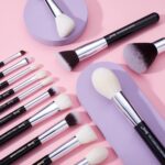 Jessup Individual Complete 25Pcs Makeup Brush Set Black-Silver T175 9 Jessup 25pcs Professional Makeup Brush Set Foundation Powder Concealer Eyeshadow Blending Blush Highlighter Natural-Synthetic Hair Brushes (Black/Silver) T175