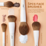 Jessup Luxury Light Gray Comprehensive Collection Eye and Face Brush Set 14pcs T329 4 Jessup Vegan Makeup Brushes Set Professional Eco-friendly Synthetic Powder Foundation Highlight Concealer Eyeshadow Blending Eyebrow Liner Spoolie Brush Set Light Grey 14pcs T329